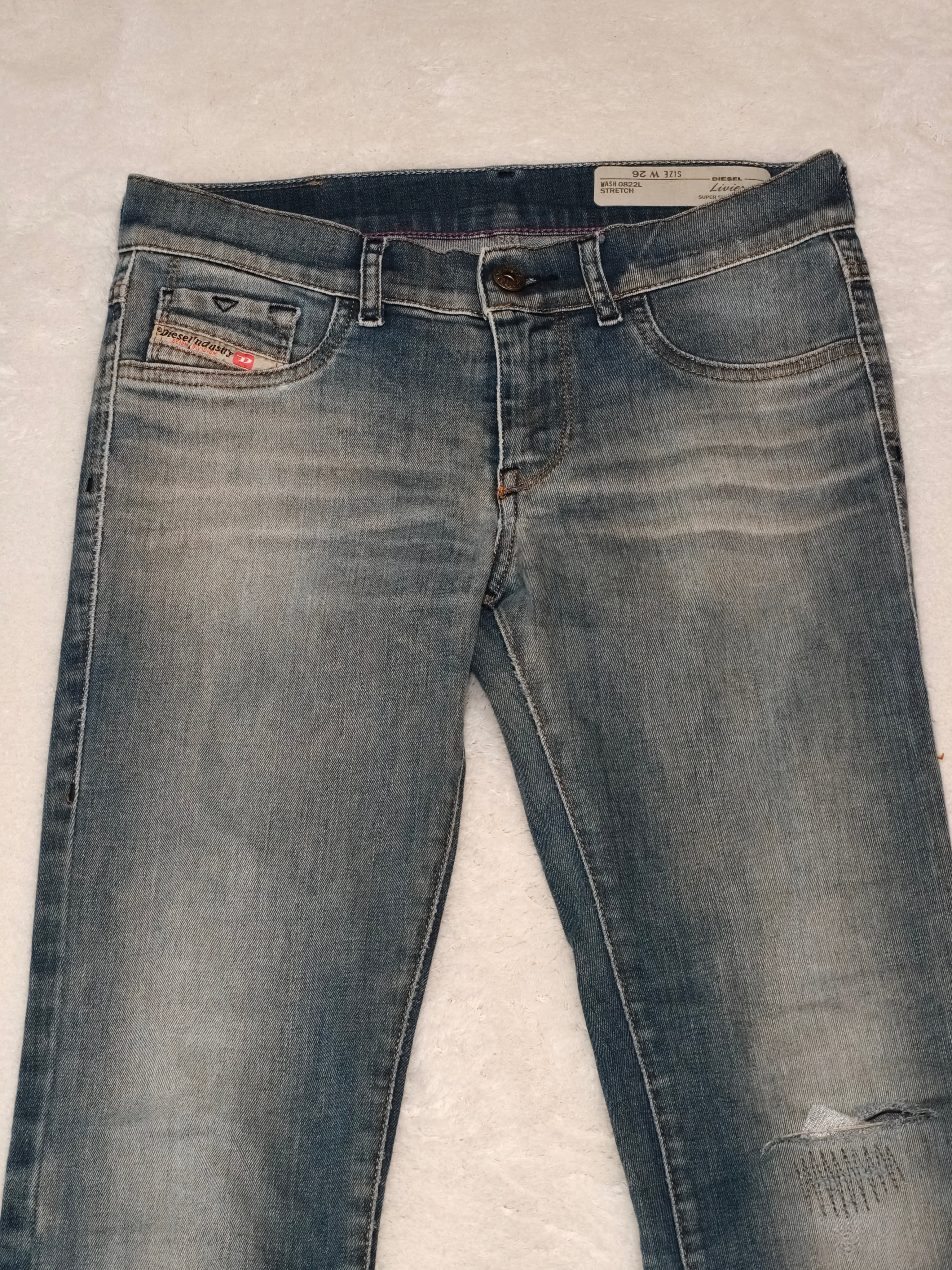 Women Diesel Livier Blue Wash 0822L Super Slim Jegging W26 EU 36 S Jeans