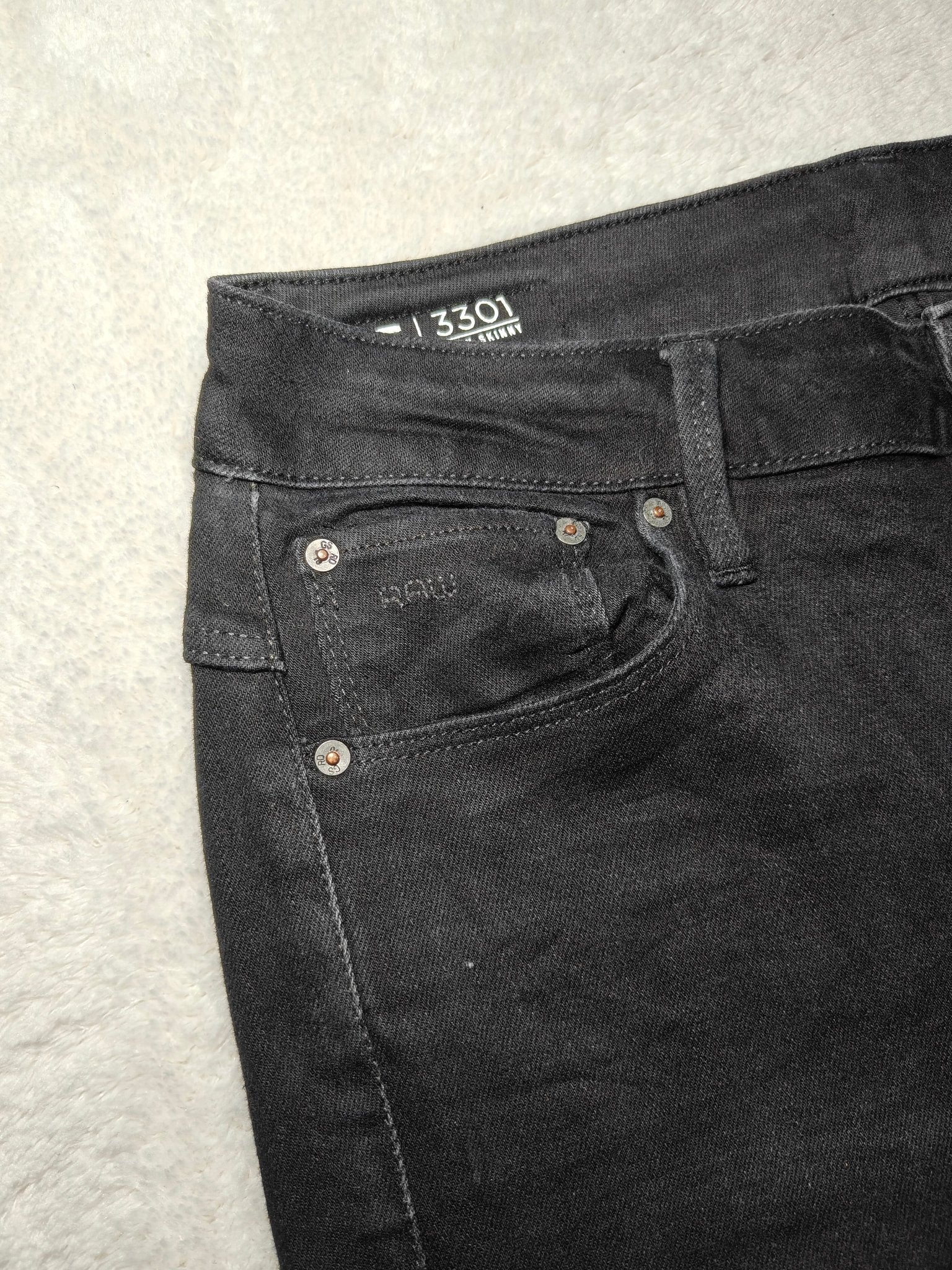 Women G - Star RAW 3301 Black High Skinny W29 L34 EU 38 M Jeans