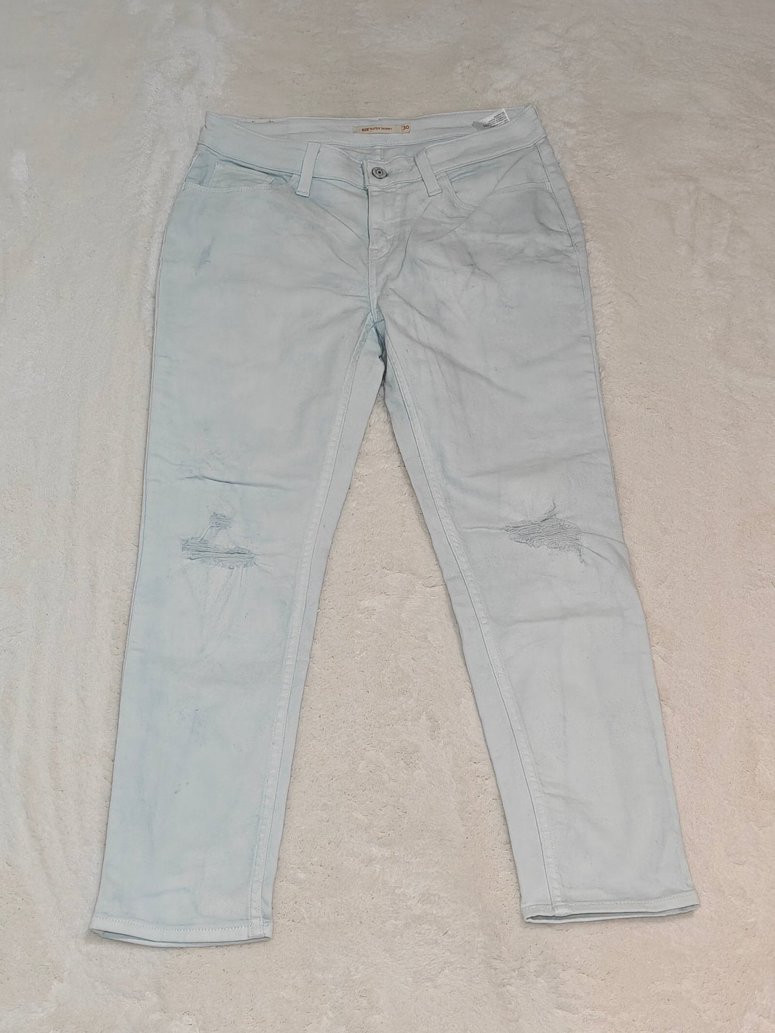 Women Levi's 535 White Blue Faded Super Skinny W30 L30 EU 40 L Jeans
