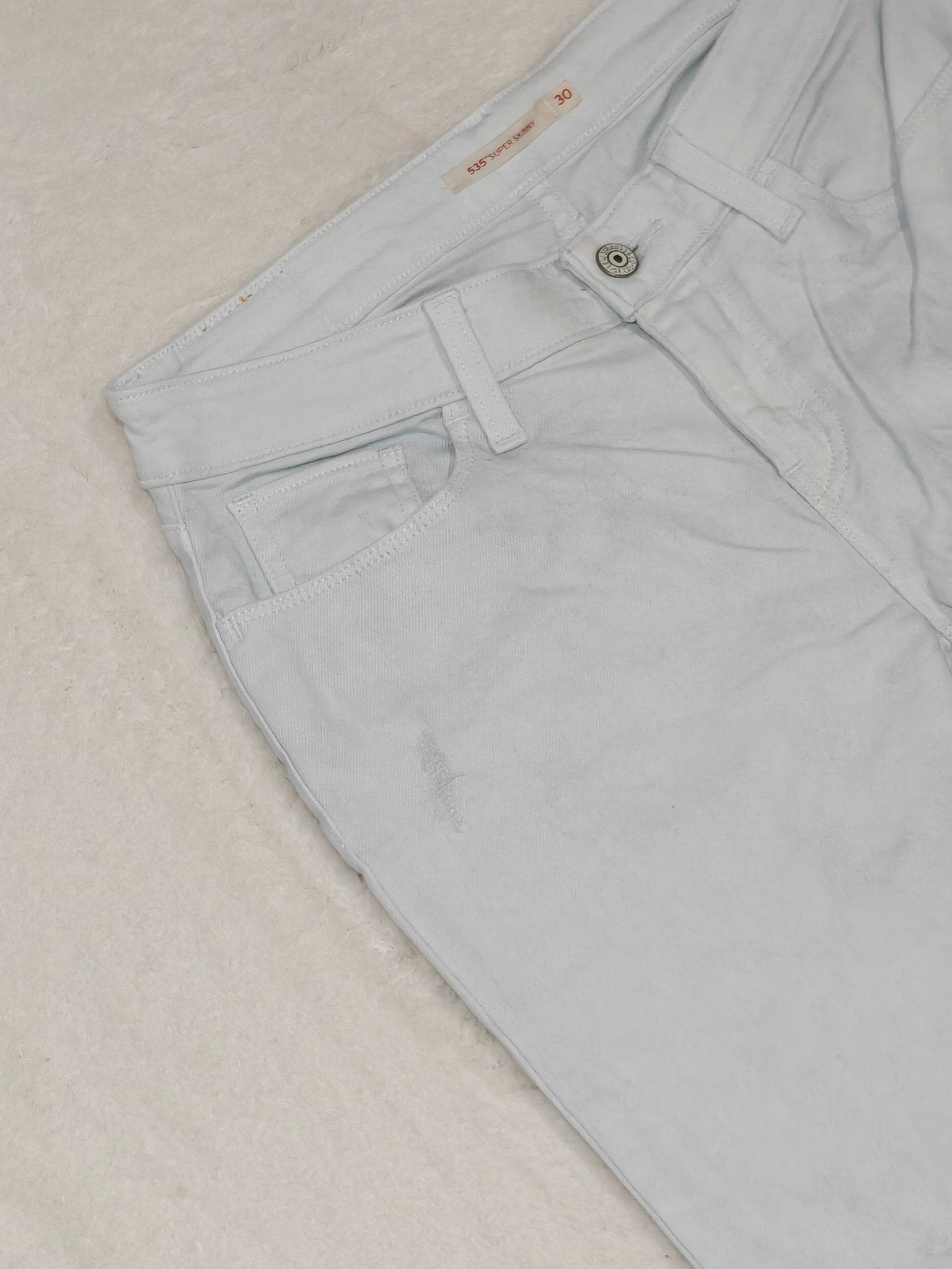 Women Levi's 535 White Blue Faded Super Skinny W30 L30 EU 40 L Jeans