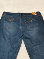 Women Levi's 542 Blue Flare Cropped W40 EU 54 XXL Jeans