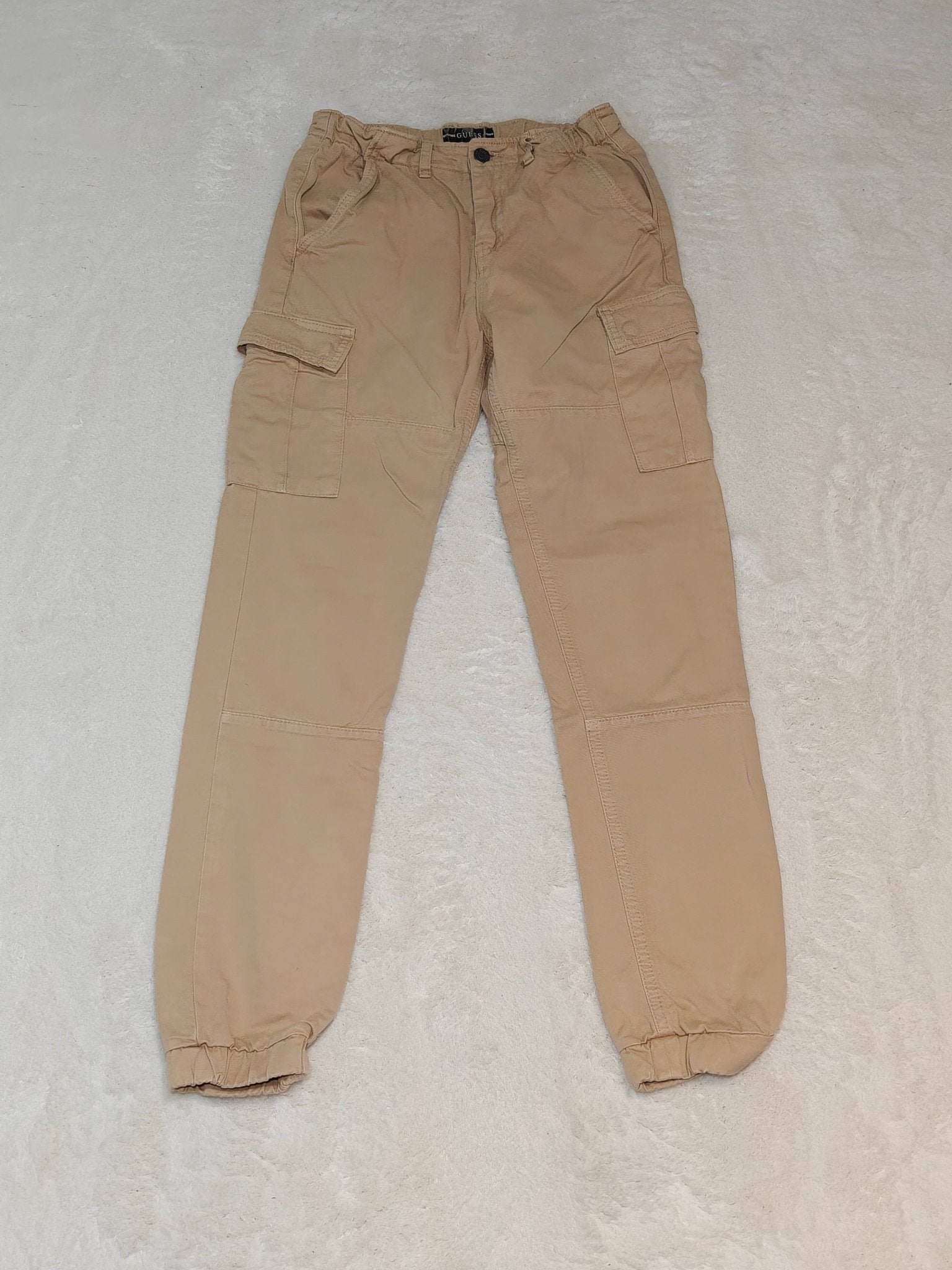 Women GUESS Beige Cargo Slim W24 EU 34 XS Cargo Jeans