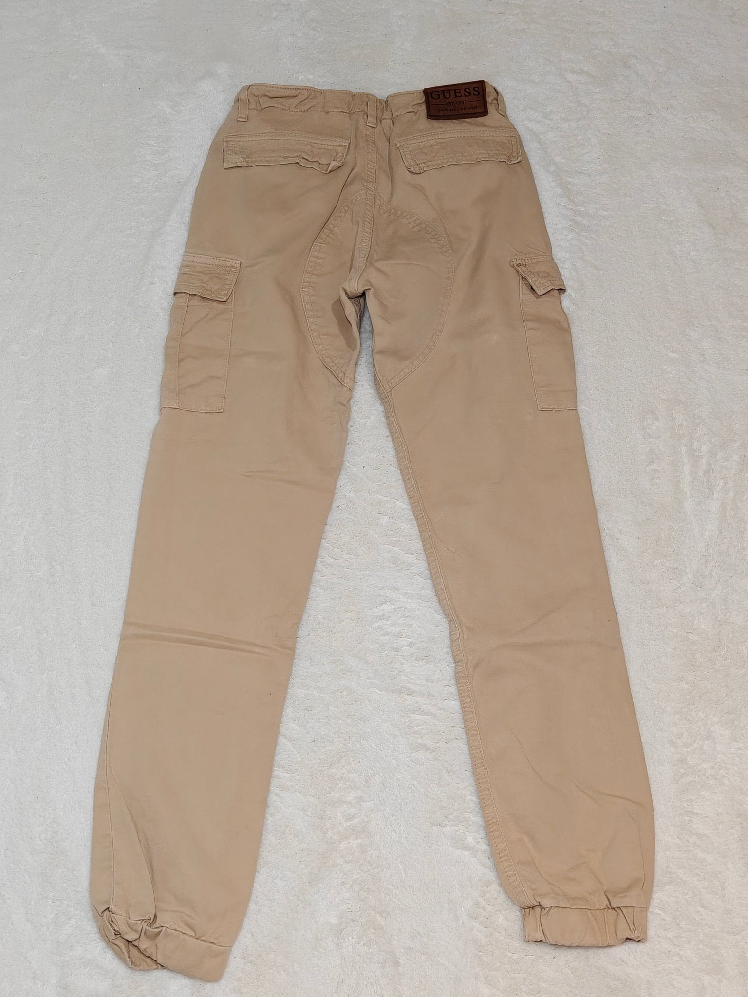 Women GUESS Beige Cargo Slim W24 EU 34 XS Cargo Jeans