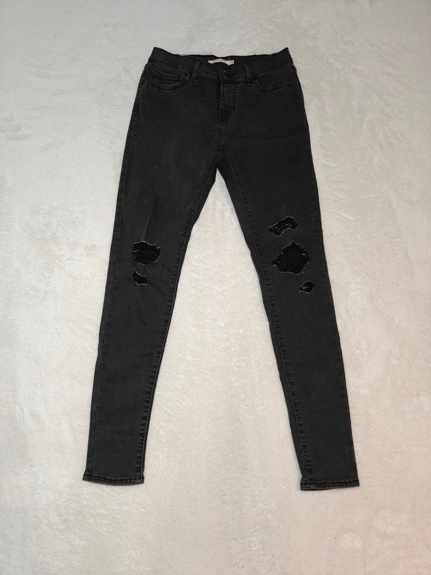 Women Levi's 710 Black Faded Super Skinny W28 L30 EU 38 M Jeans