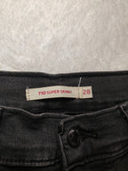 Women Levi's 710 Black Faded Super Skinny W28 L30 EU 38 M Jeans