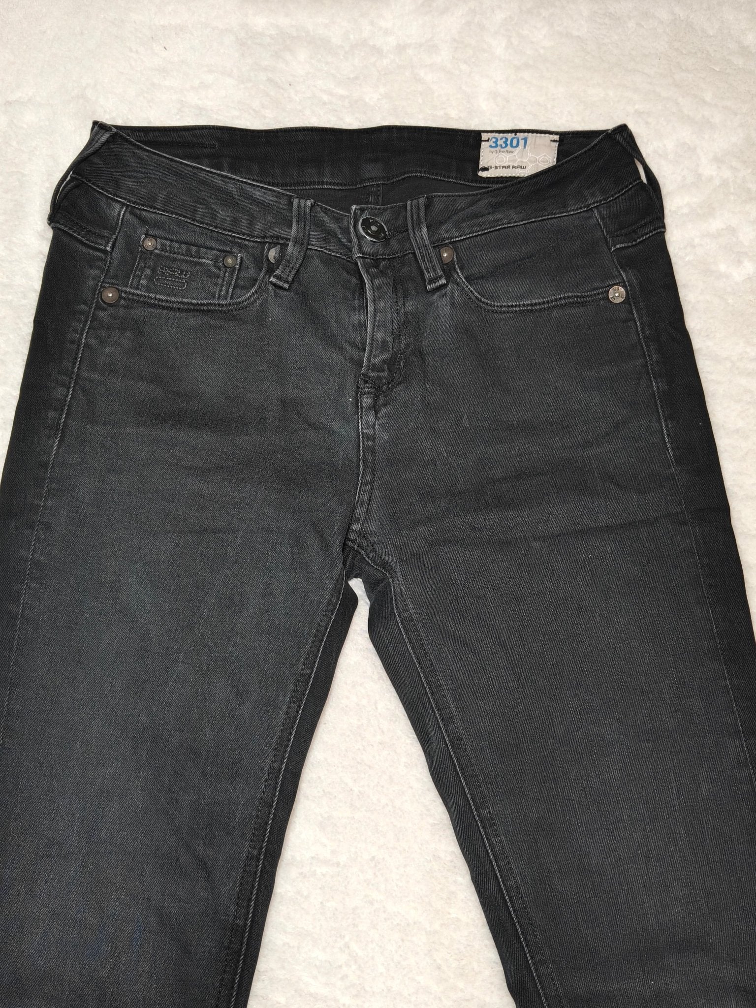 Women G - Star RAW 3301 Contour Black Faded Skinny W27 L30 EU 36 S Jeans