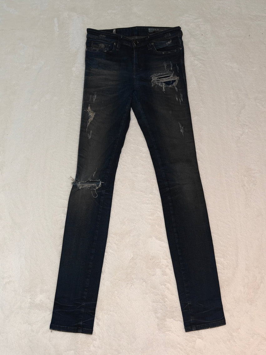 Women Diesel Skinzee Dark Blue Wash 0847V Super Slim Skinny W27 L32 EU 36 S Jeans