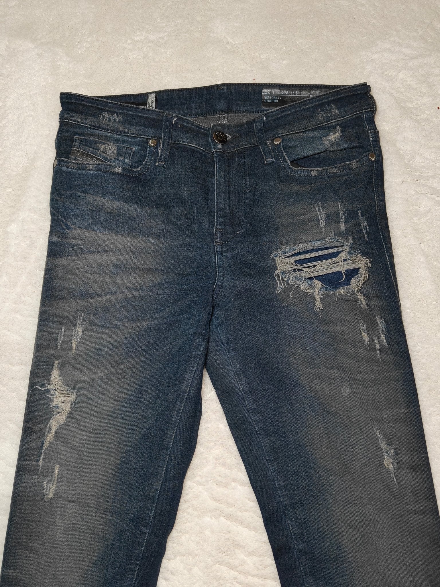 Women Diesel Skinzee Dark Blue Wash 0847V Super Slim Skinny W27 L32 EU 36 S Jeans