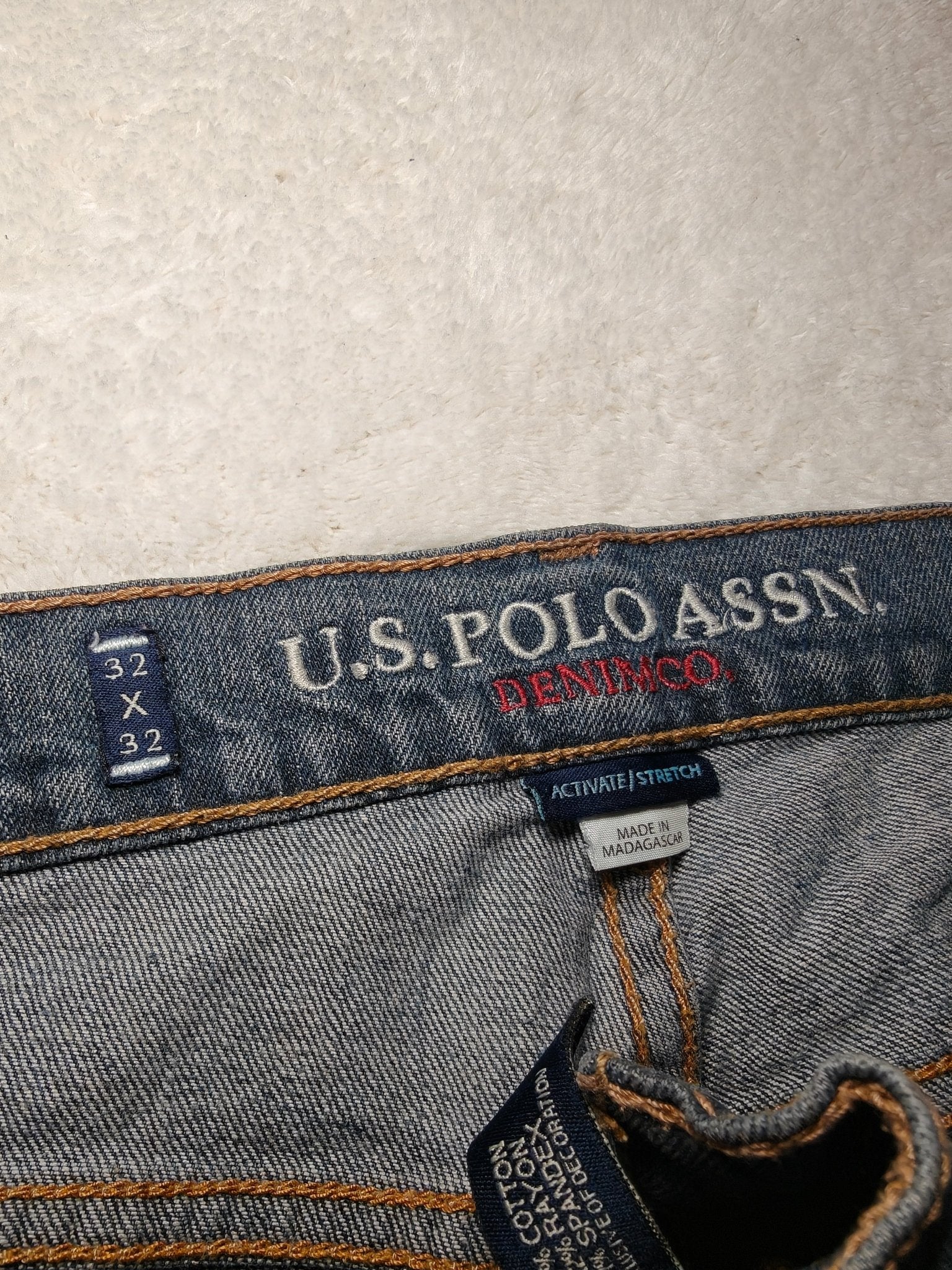 Men U.S. Polo Assn Activate Stretch Blue Slim W32 L32 Jeans