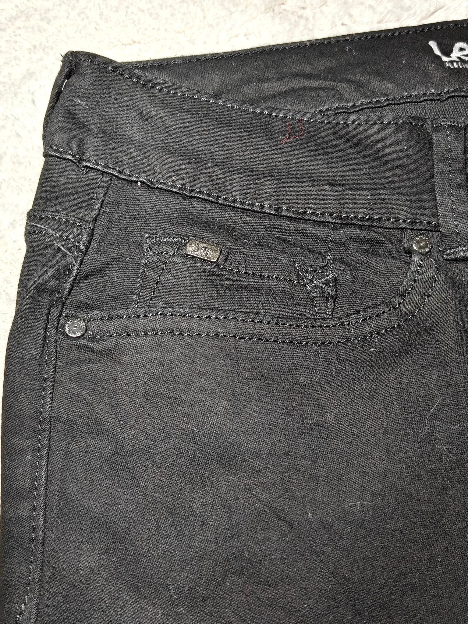 Women Lee Curvy Black Straight W30 L32 (EU 40/M) Jeans