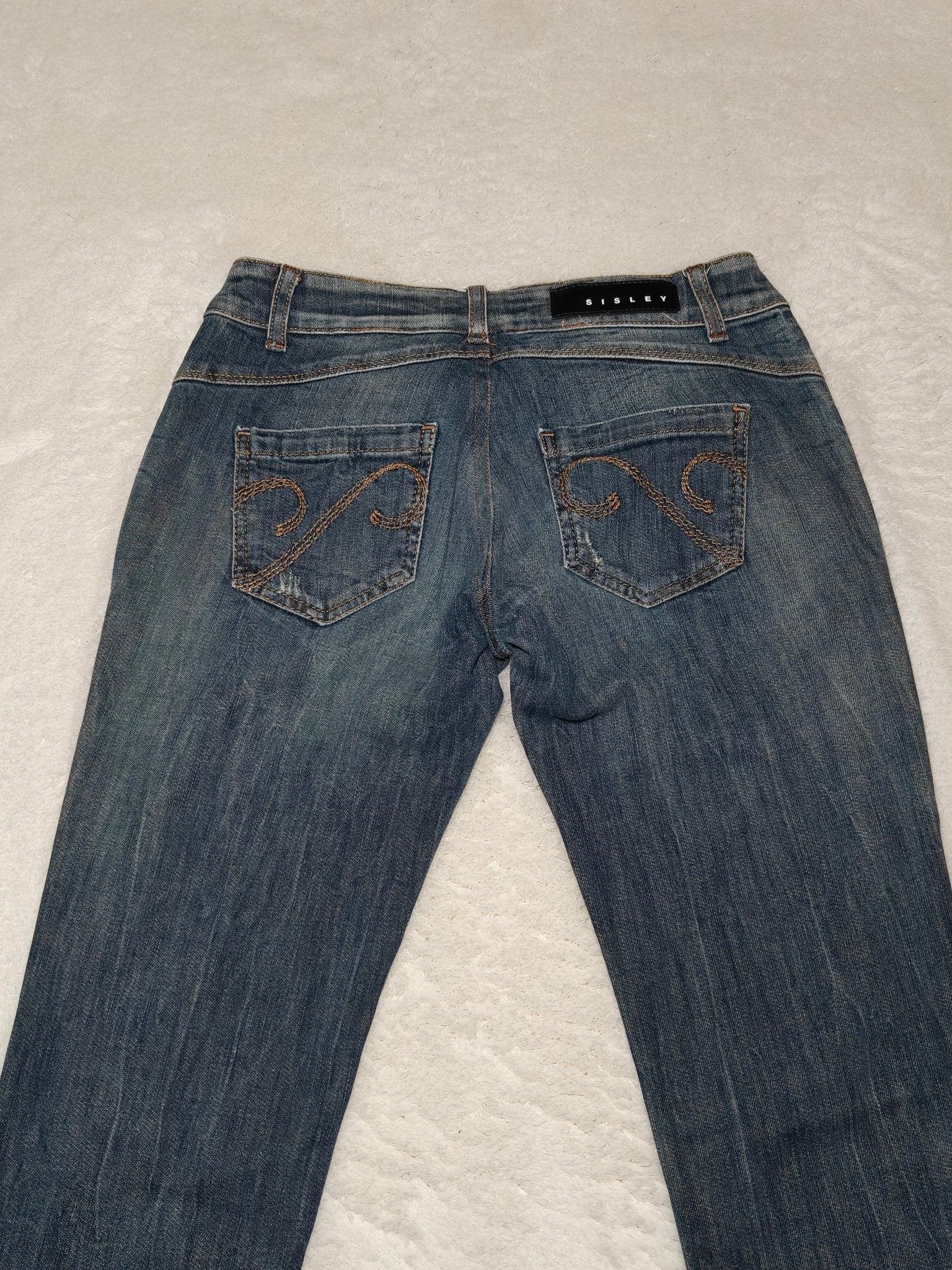 Women Sisley Blue Slim Straight W26 L30 (EU 36/S) Jeans
