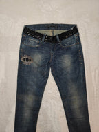 Women Fornarina Dark Blue Faded Skinny W26 L32 (EU 36/S) Jeans