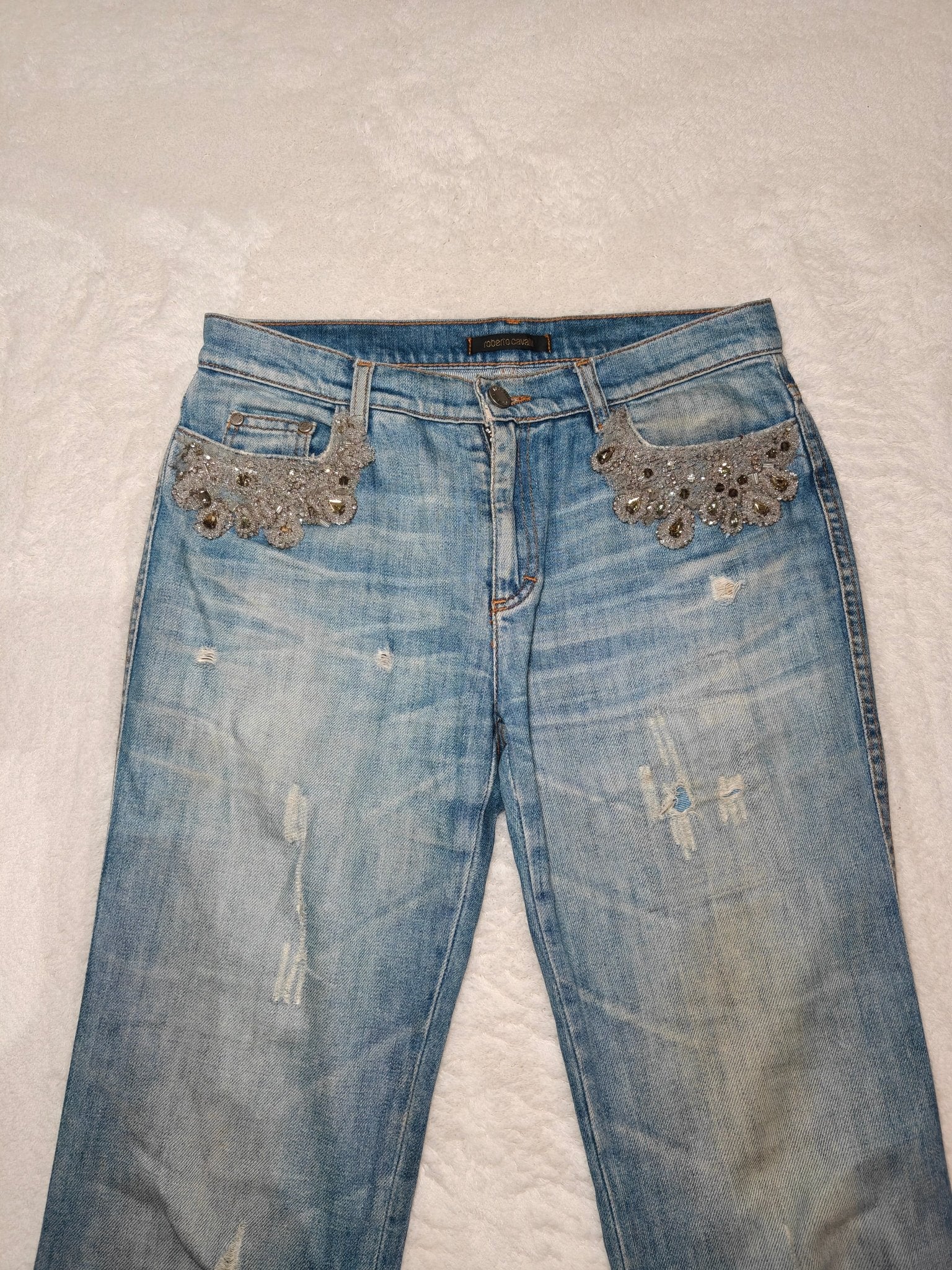 Women Roberto Cavalli Light Blue Flared W28 L30 (EU 38/M) Jeans