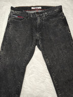 Men Tommy Hilfiger Étroite Black Faded Slim W29 L30 Jeans