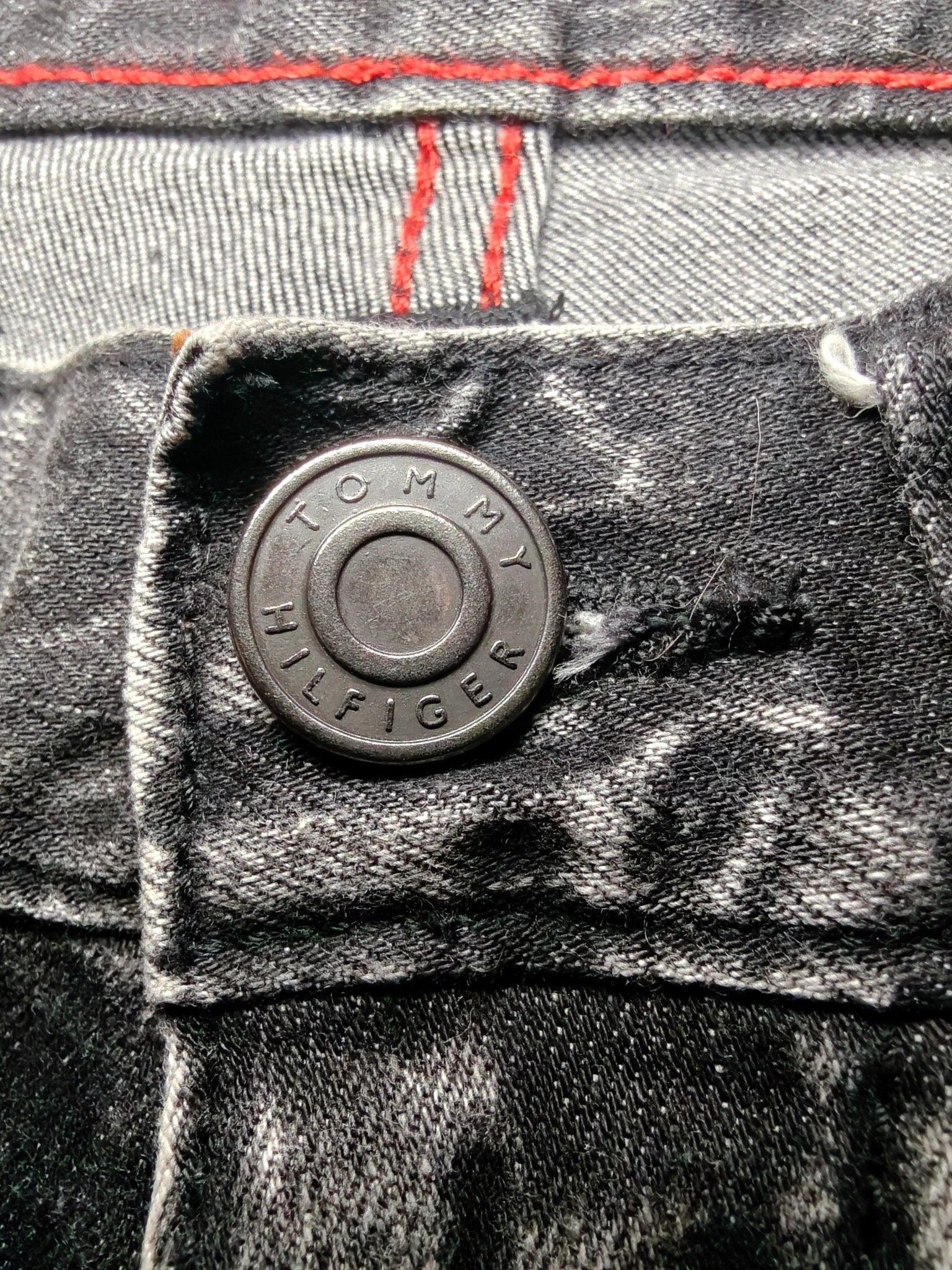 Men Tommy Hilfiger Étroite Black Faded Slim W29 L30 Jeans