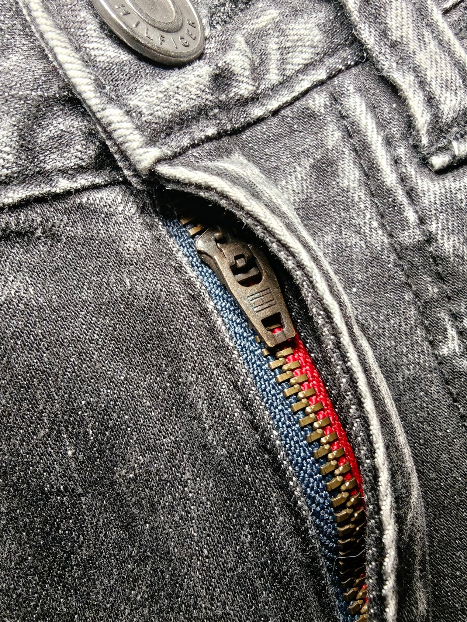 Men Tommy Hilfiger Étroite Black Faded Slim W29 L30 Jeans