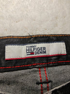 Men Tommy Hilfiger Étroite Black Faded Slim W29 L30 Jeans