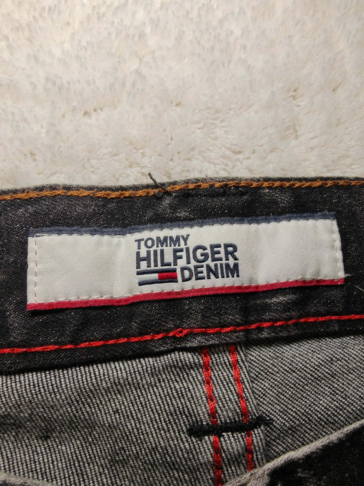 Men Tommy Hilfiger Étroite Black Faded Slim W29 L30 Jeans