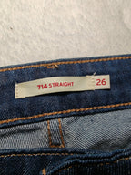 Women Levi’s 714 Dark Blue Straight W26 L32 (EU 36/S) Jeans