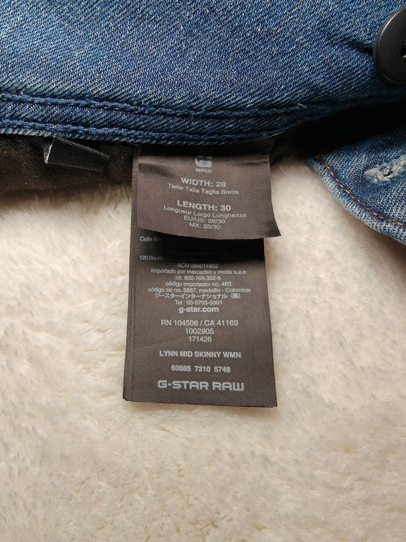 Women G - Star RAW Lynn Dark Blue Mid Skinny W28 L30 (EU 38/M) Jeans