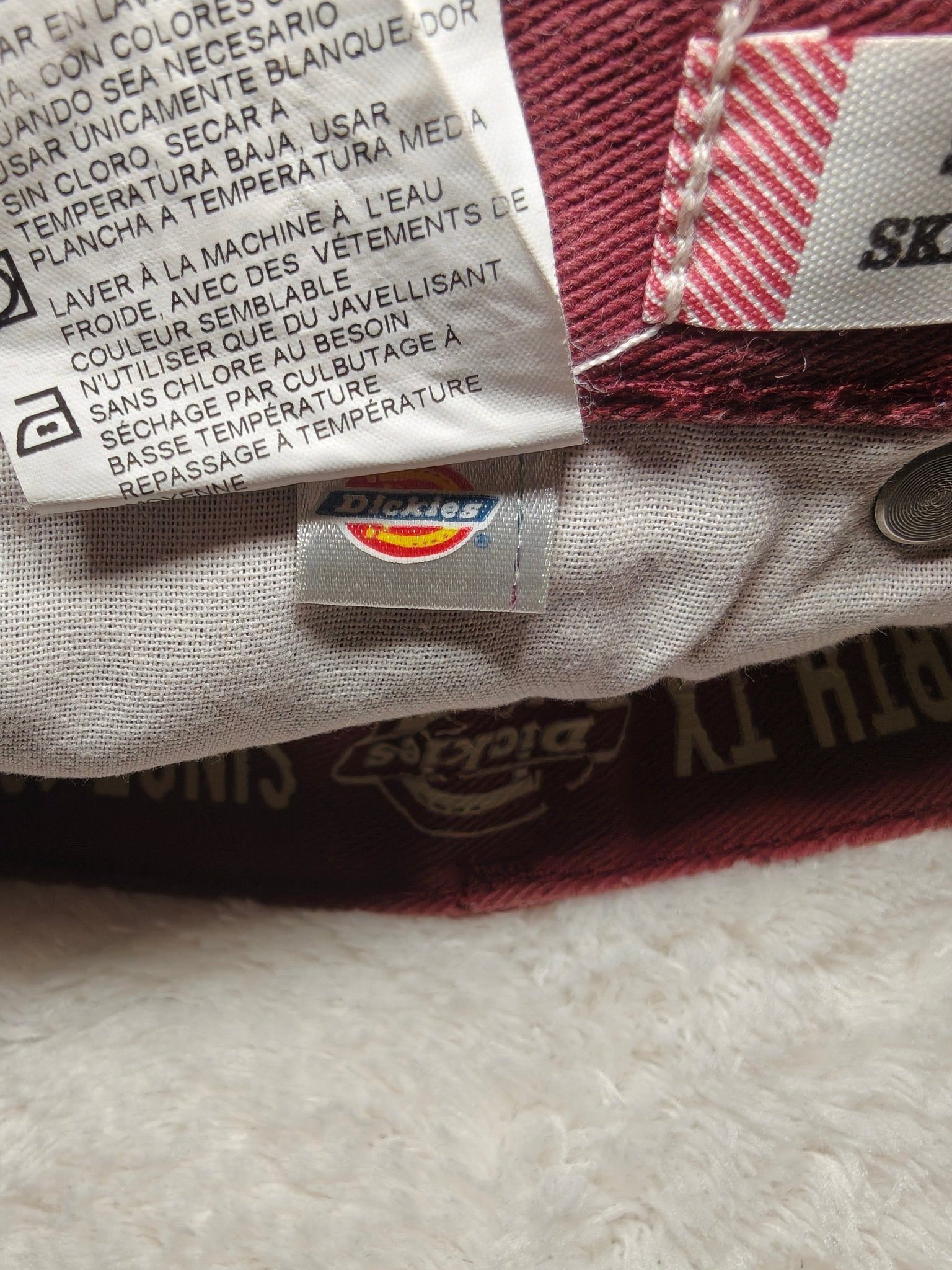 Men’s Dickies Jeans Burgundy Slim Skinny W38 L32