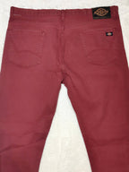 Men’s Dickies Jeans Burgundy Slim Skinny W38 L32