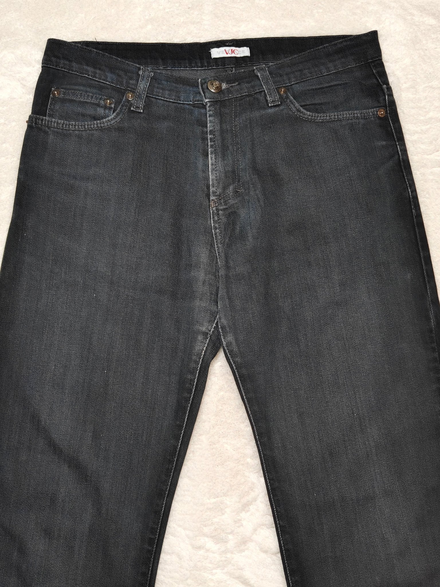 Men Versace Black Straight W31 L32 Jeans