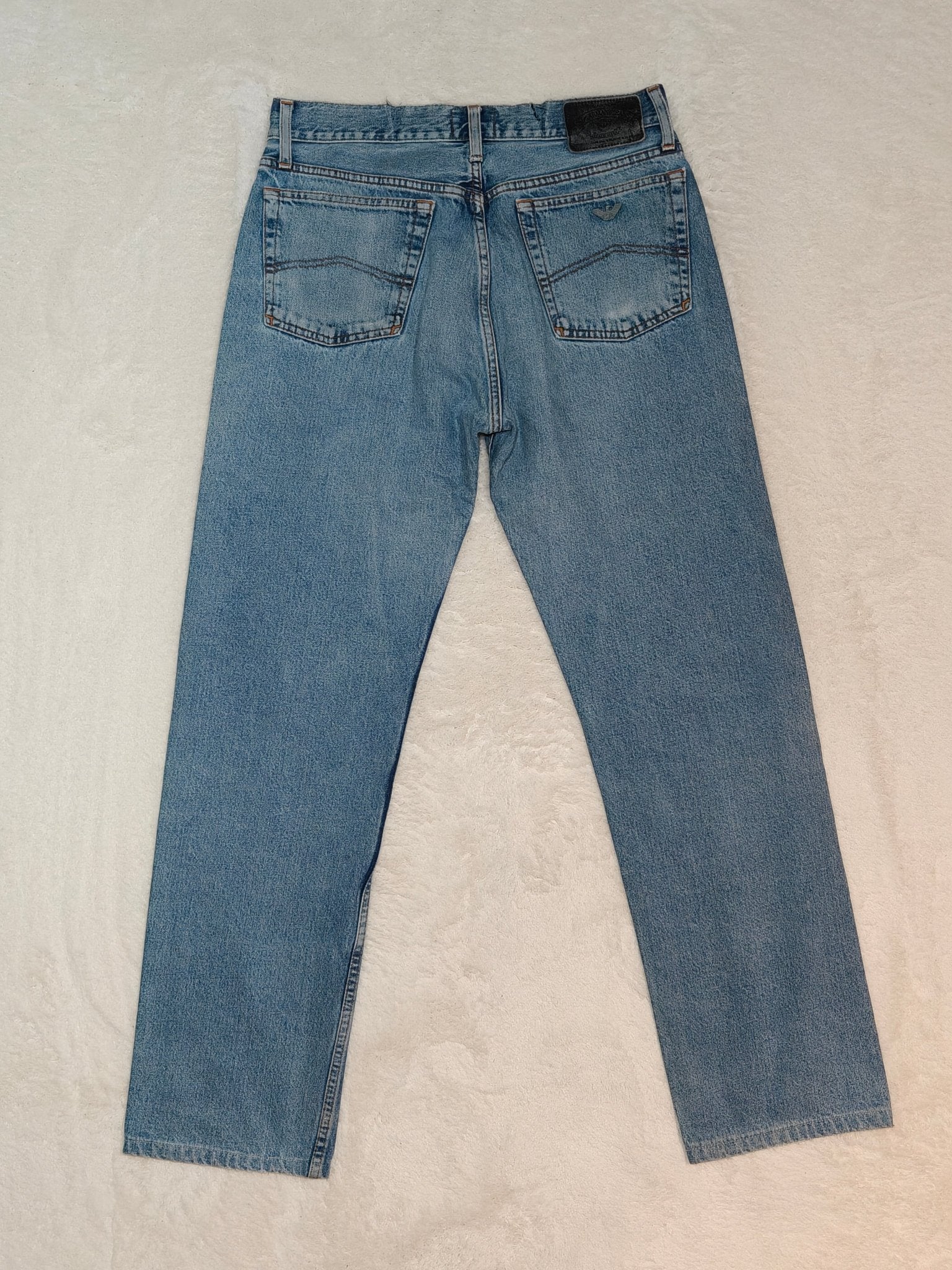 Men Armani Blue Power Blue Straight W34 L32 Jeans