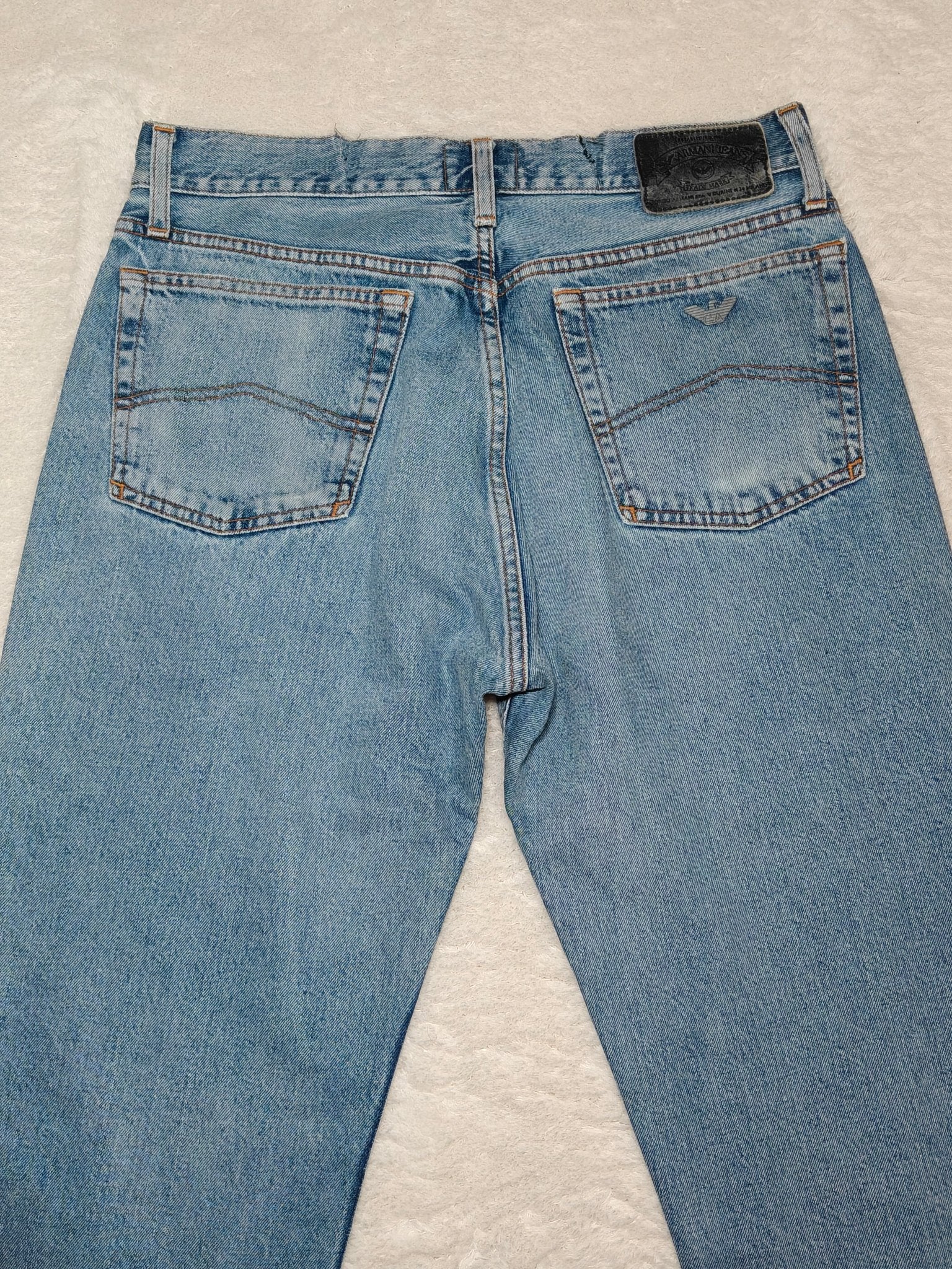 Men Armani Blue Power Blue Straight W34 L32 Jeans