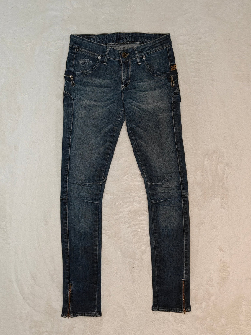 Women G - star 3301 Ankel Zip Blue Skinny W27 L32 (EU 36/S) Jeans