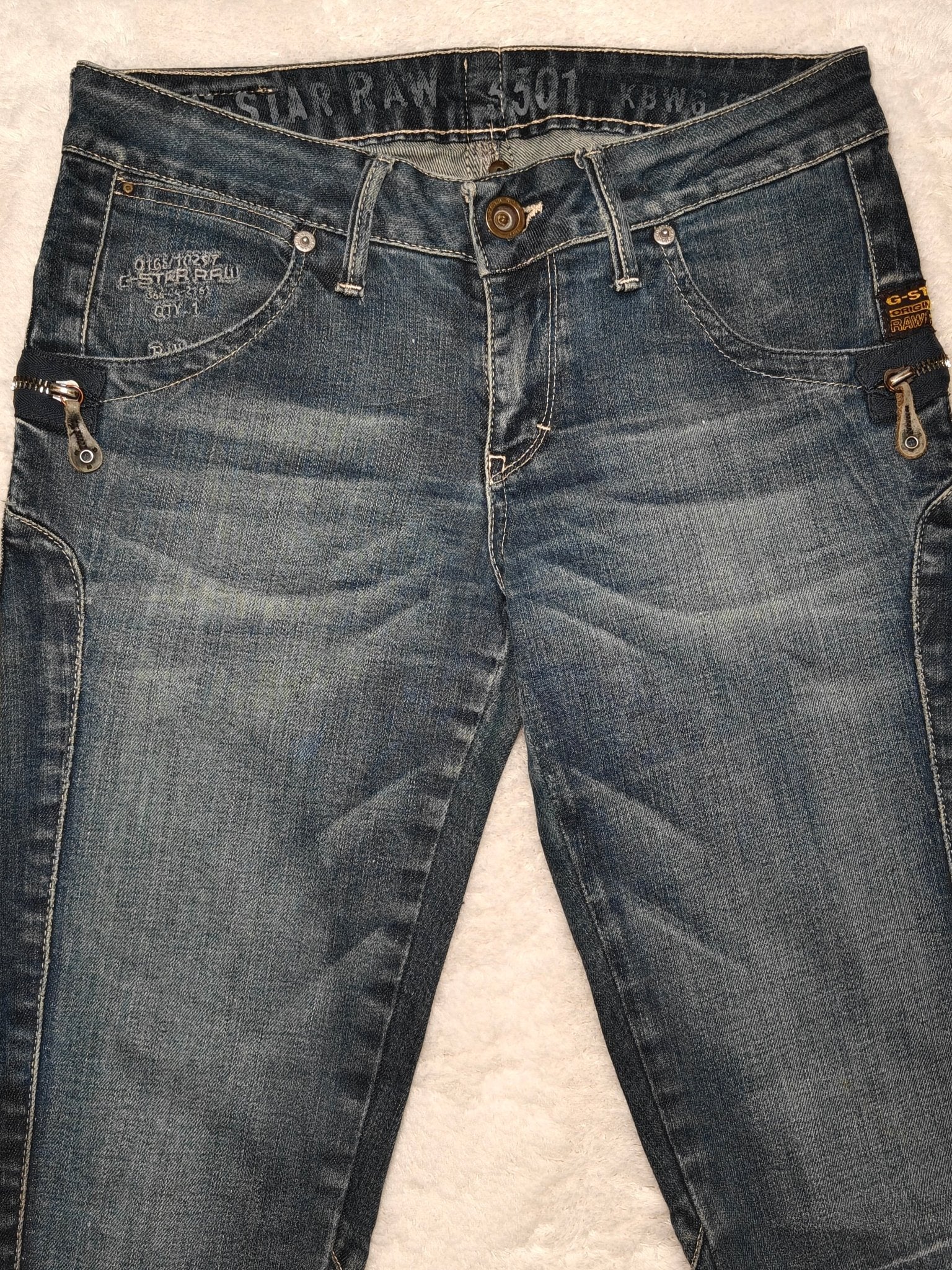 Women G - star 3301 Ankel Zip Blue Skinny W27 L32 (EU 36/S) Jeans