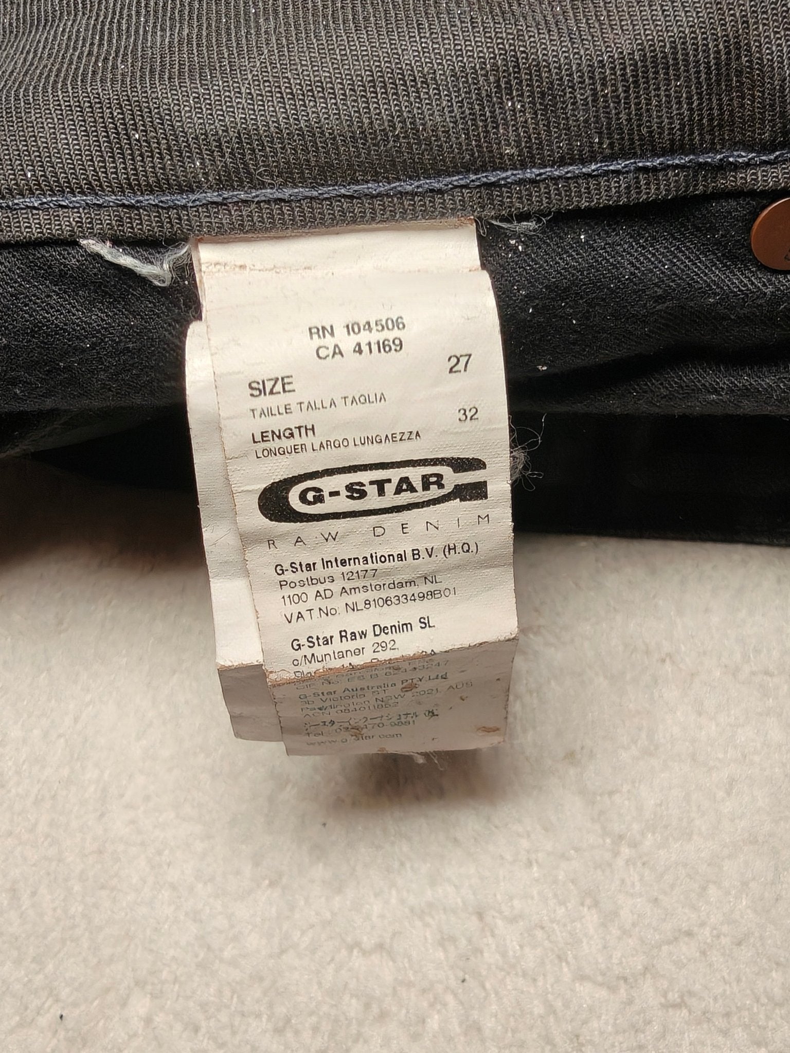Women G - star Corvet Black Straight W27 L32 Jeans