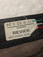 Men Diesel Revick Black Straight W32 L30 Jeans