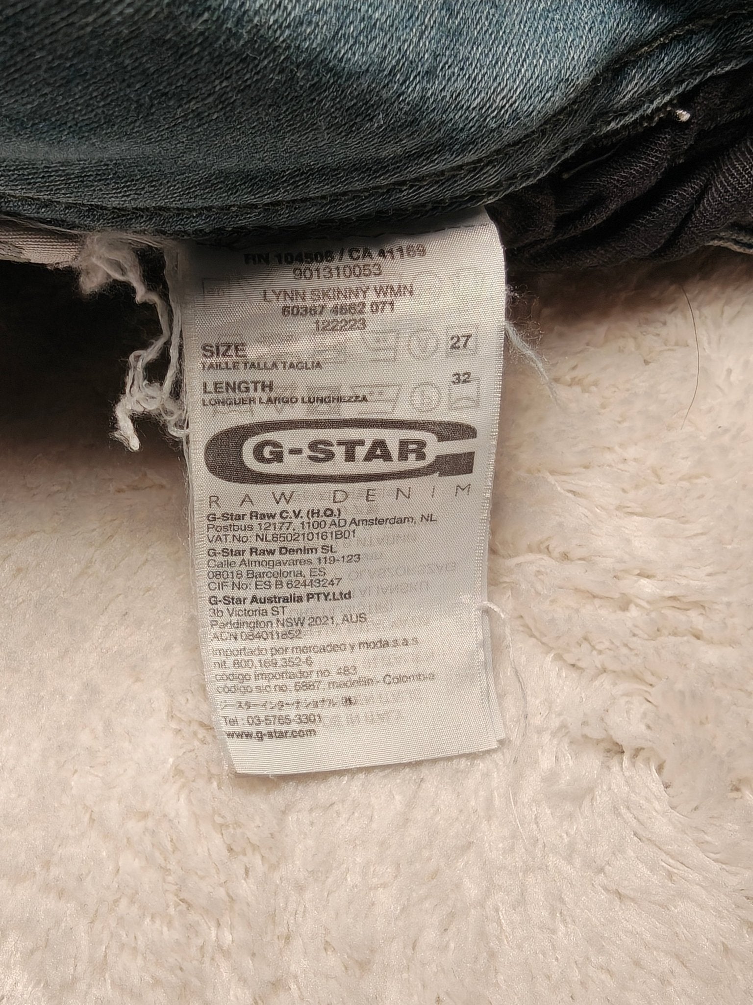 Women G - star Lynn Blue Skinny W27 L32 (EU 36/S) Jeans