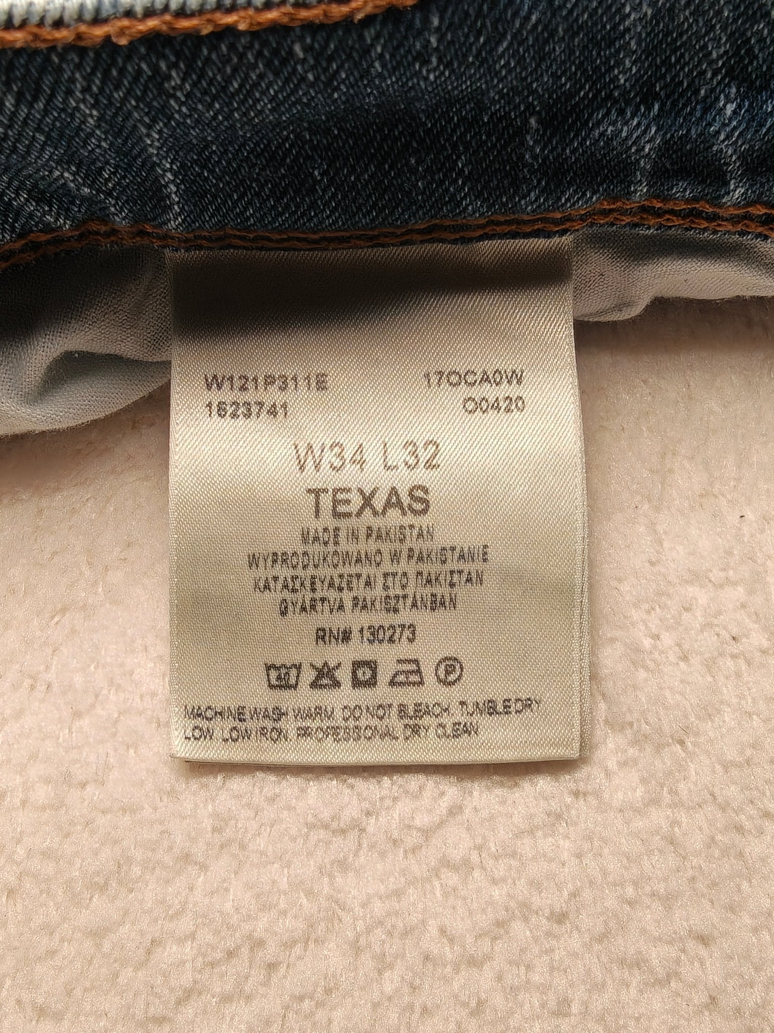 Men Wrangler Texas Light Blue Straight W34 L32 Jeans