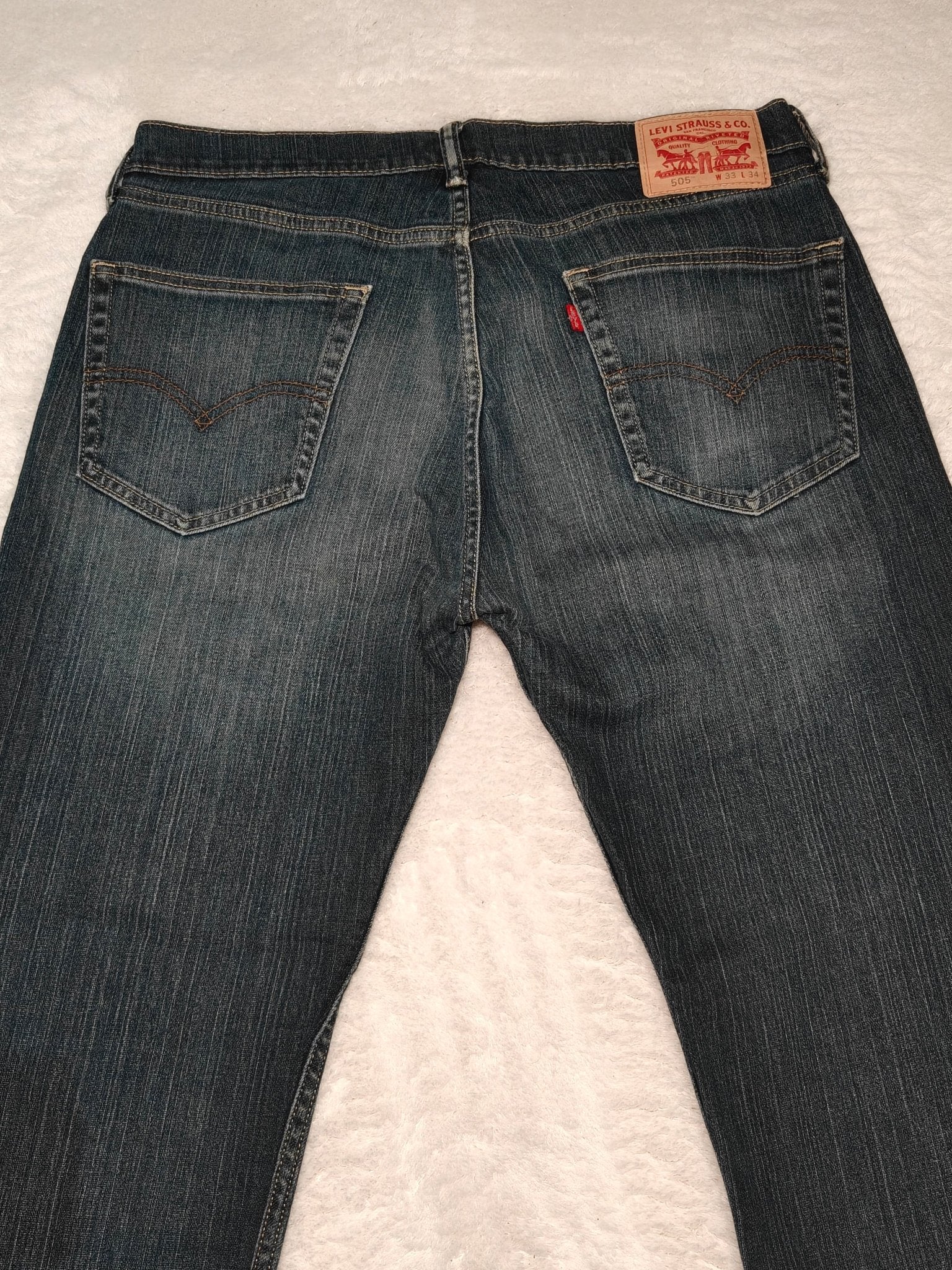 Men Levi's 505 Blue Straight W33 L30 Jeans