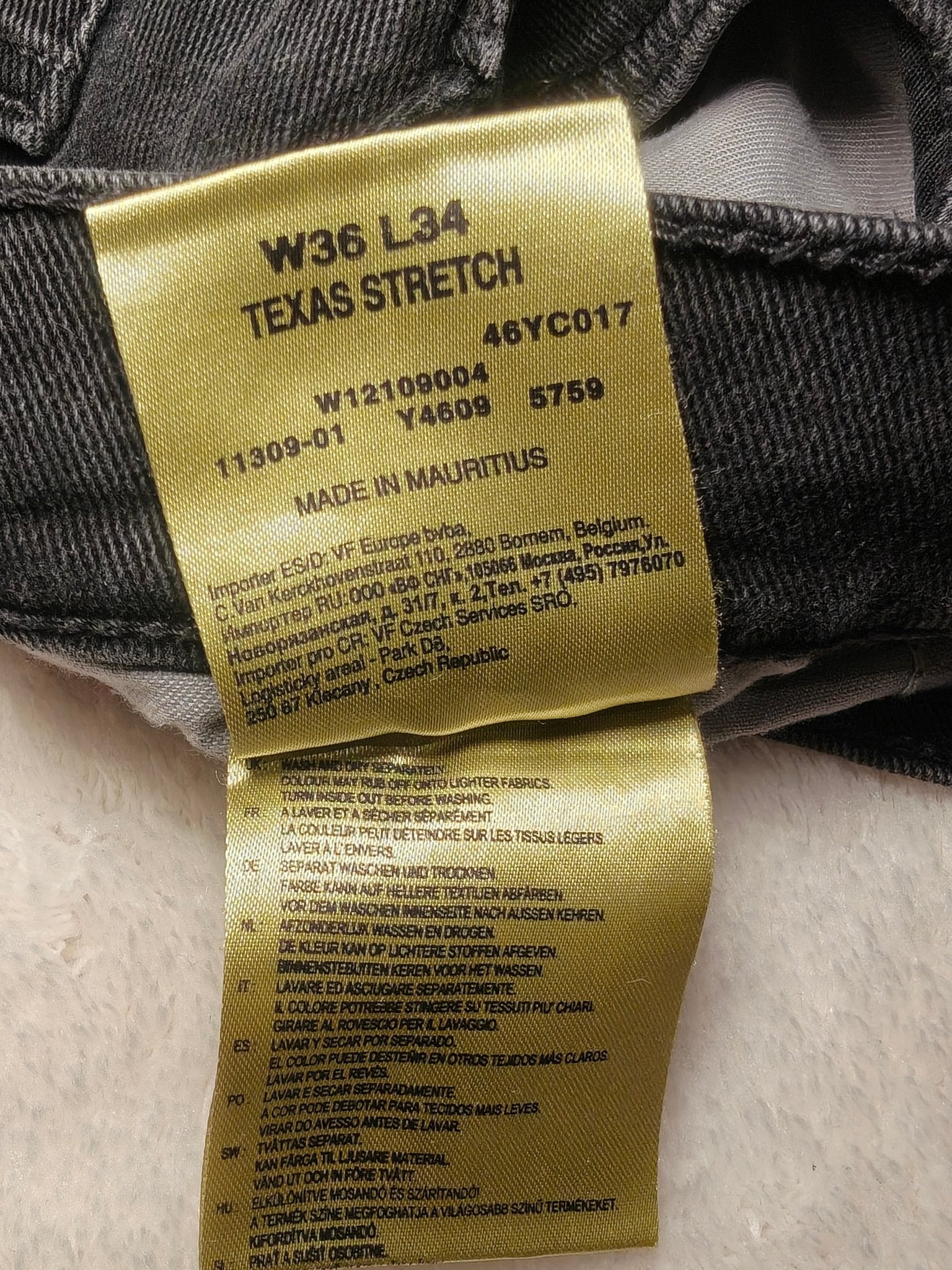 Men Wrangler Texas Stretch Black Straight W36 L34 Jeans