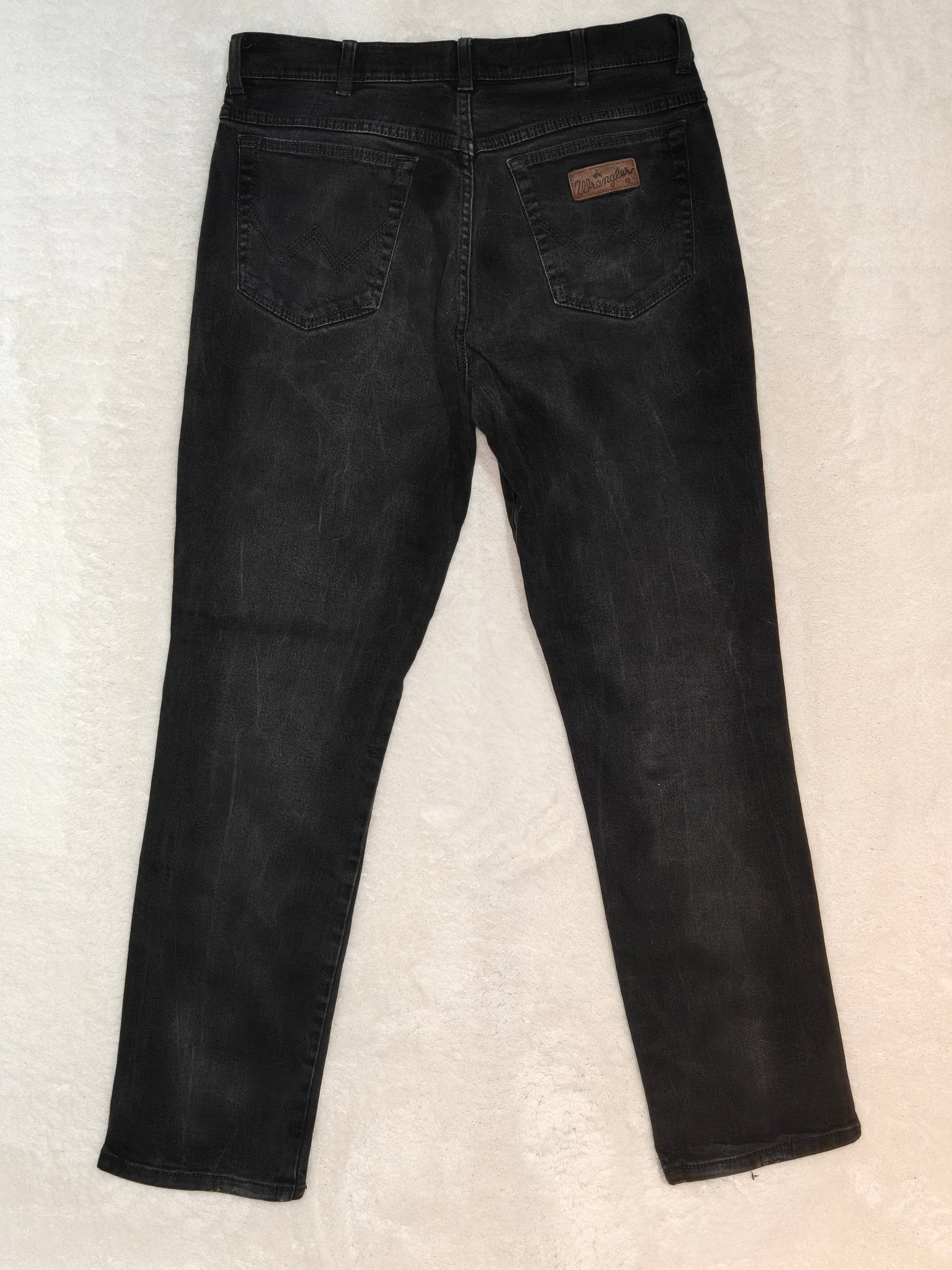 Men Wrangler Texas Stretch Black Straight W36 L34 Jeans