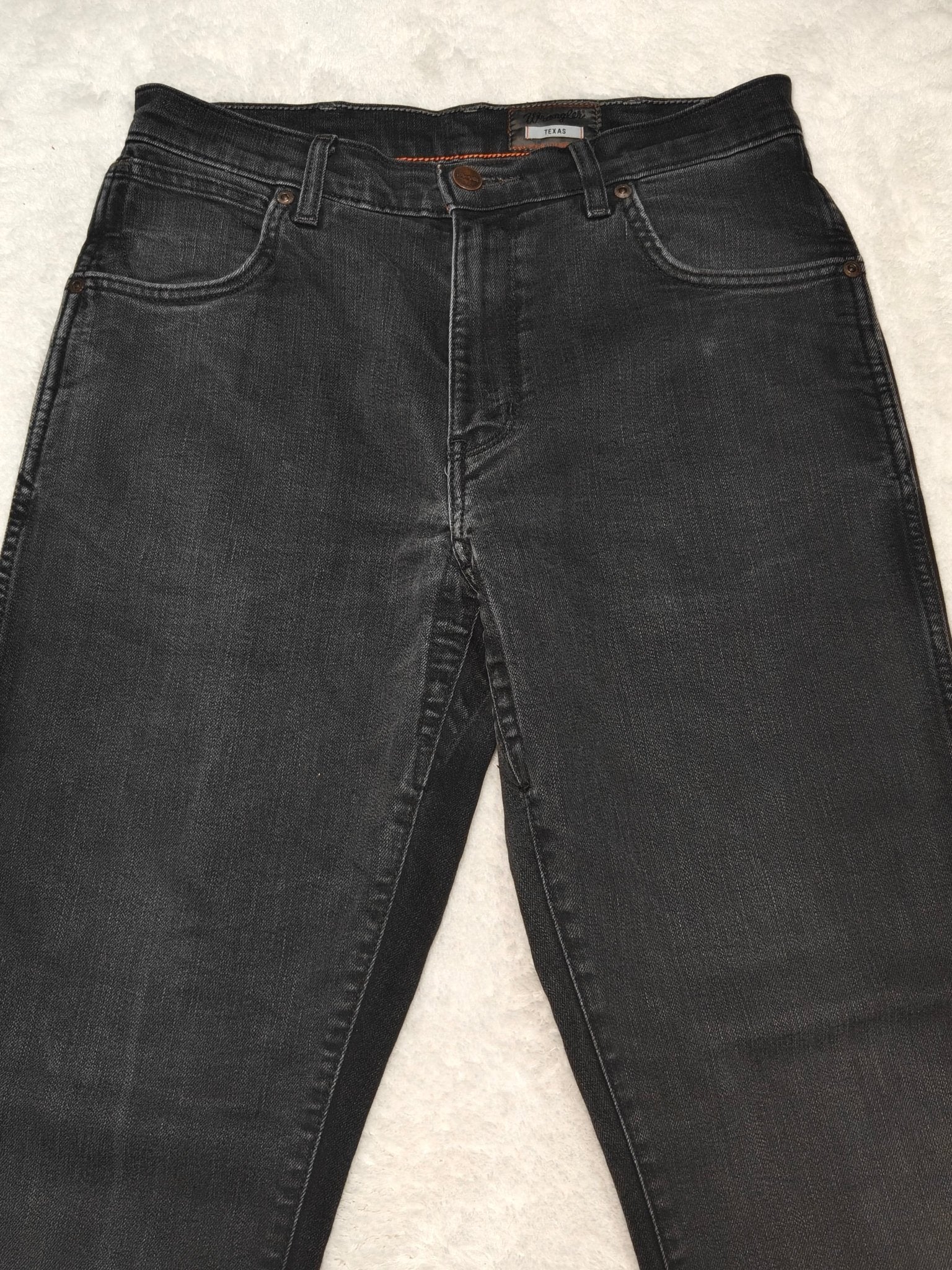 Men Wrangler Texas Stretch Black Straight W32 L30 Jeans