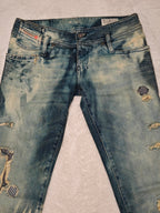 Women Diesel Matic Blue Wash 0081P Slim Tapered W26 L32 (EU 36/S) Jeans