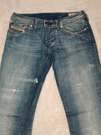 Women Diesel Lowky Blue Wash 0071J Straight W26 L34 (EU 36/S) Jeans