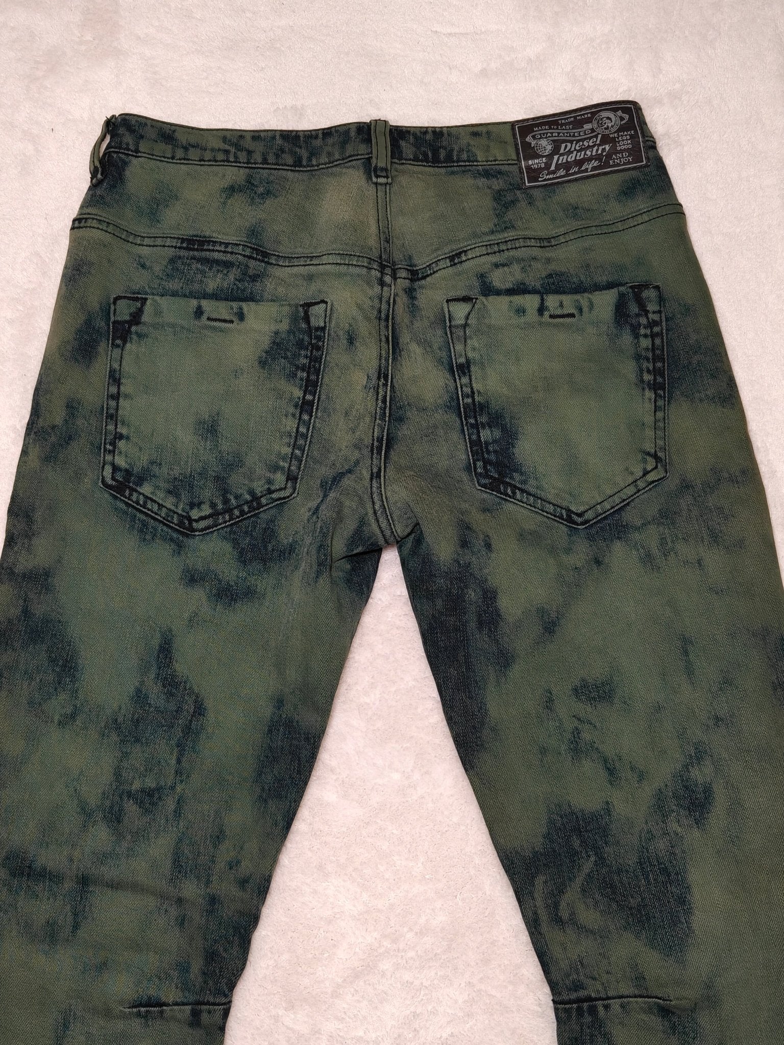 Women Diesel Green Acid Wash Slim Fit W26 L30 (EU 36/S) Jeans