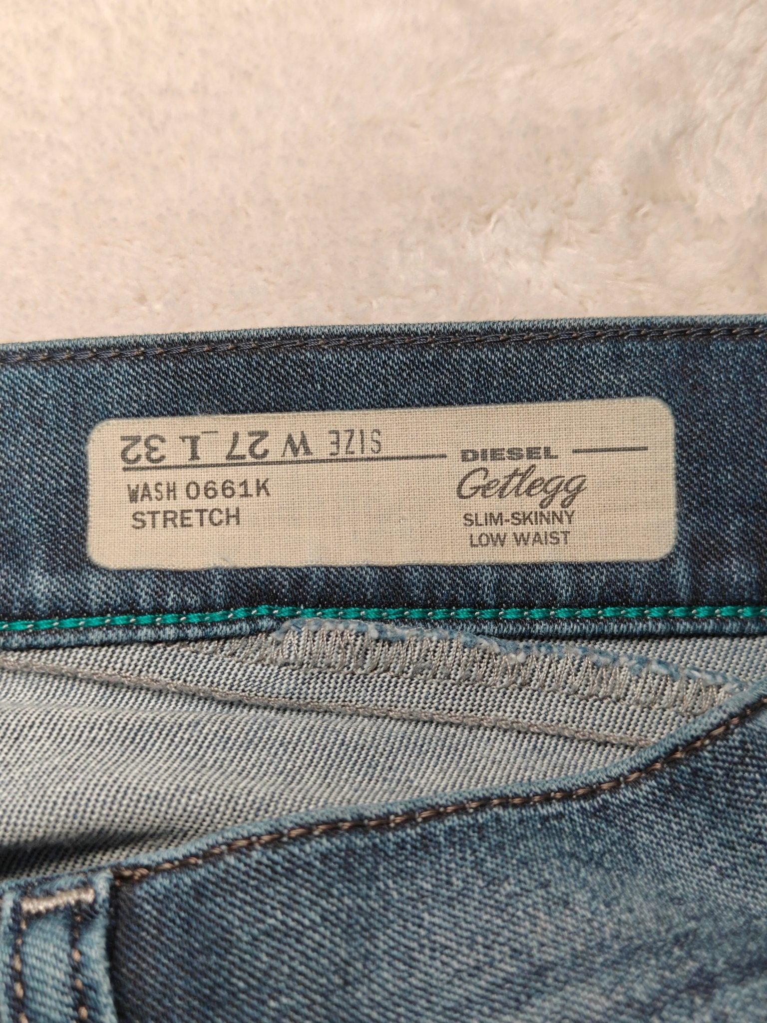 Women Diesel Getlegg Blue Wash 0661K Skinny W27 L30 (EU 36/S) Jeans