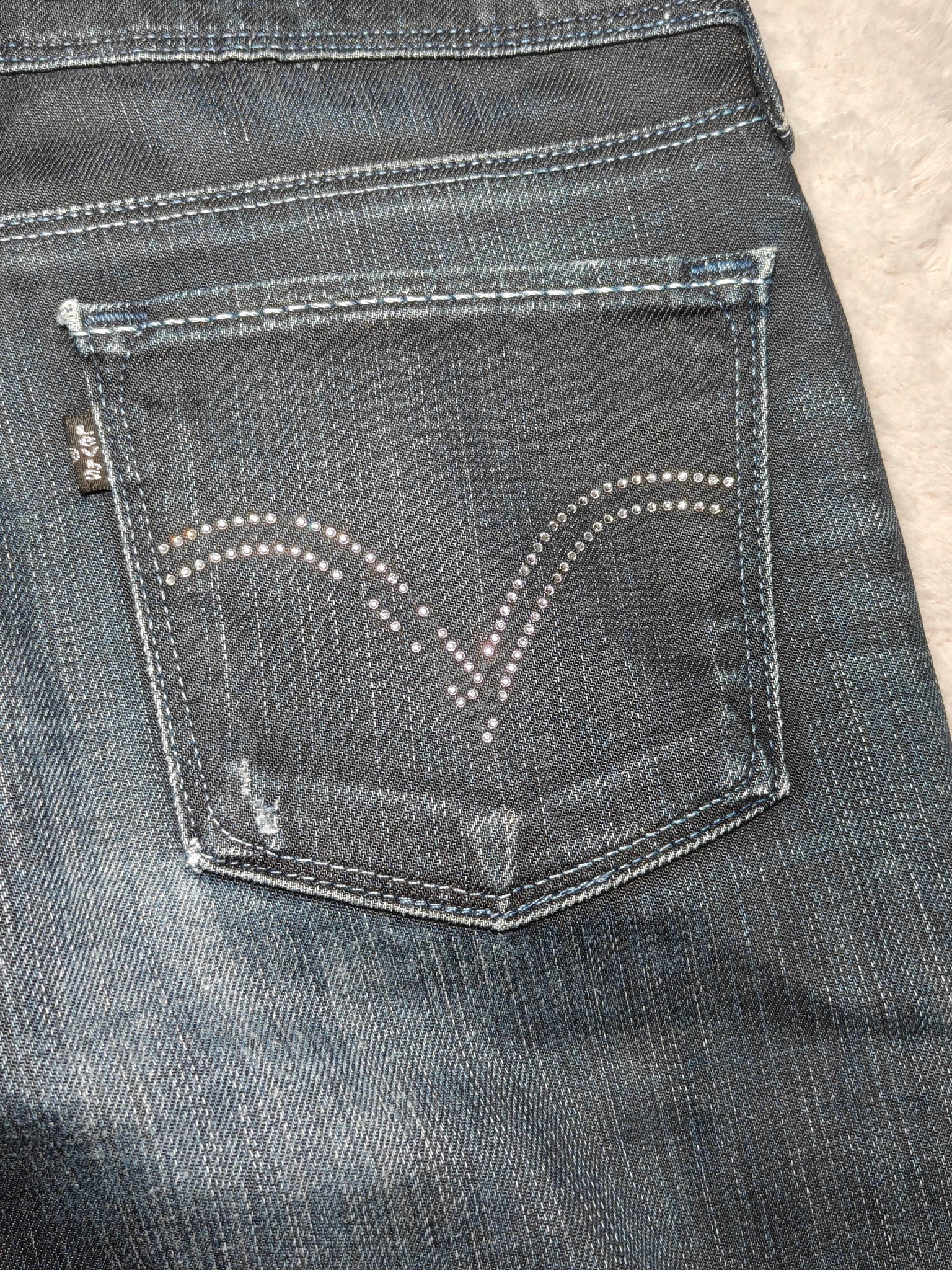 Women Levi's 571 Black Tab Dark Blue Slim W27 L28 (EU 36/S) Jeans