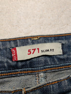 Women Levi's 571 Blue Slim W28 L30 (EU 38/M) Jeans