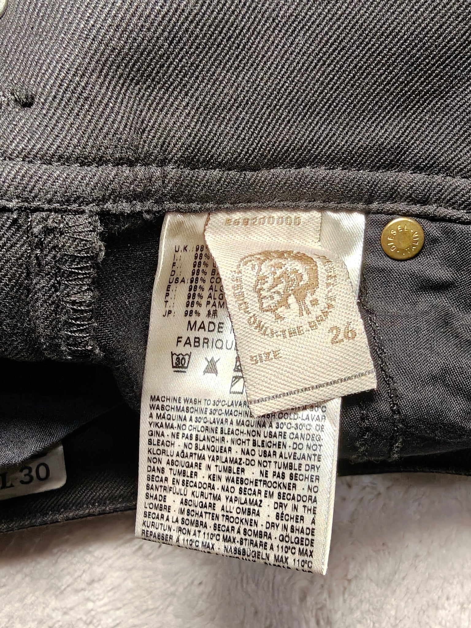 Women Diesel Matic Black Skinny W26 L30 (EU 36/S) Jeans