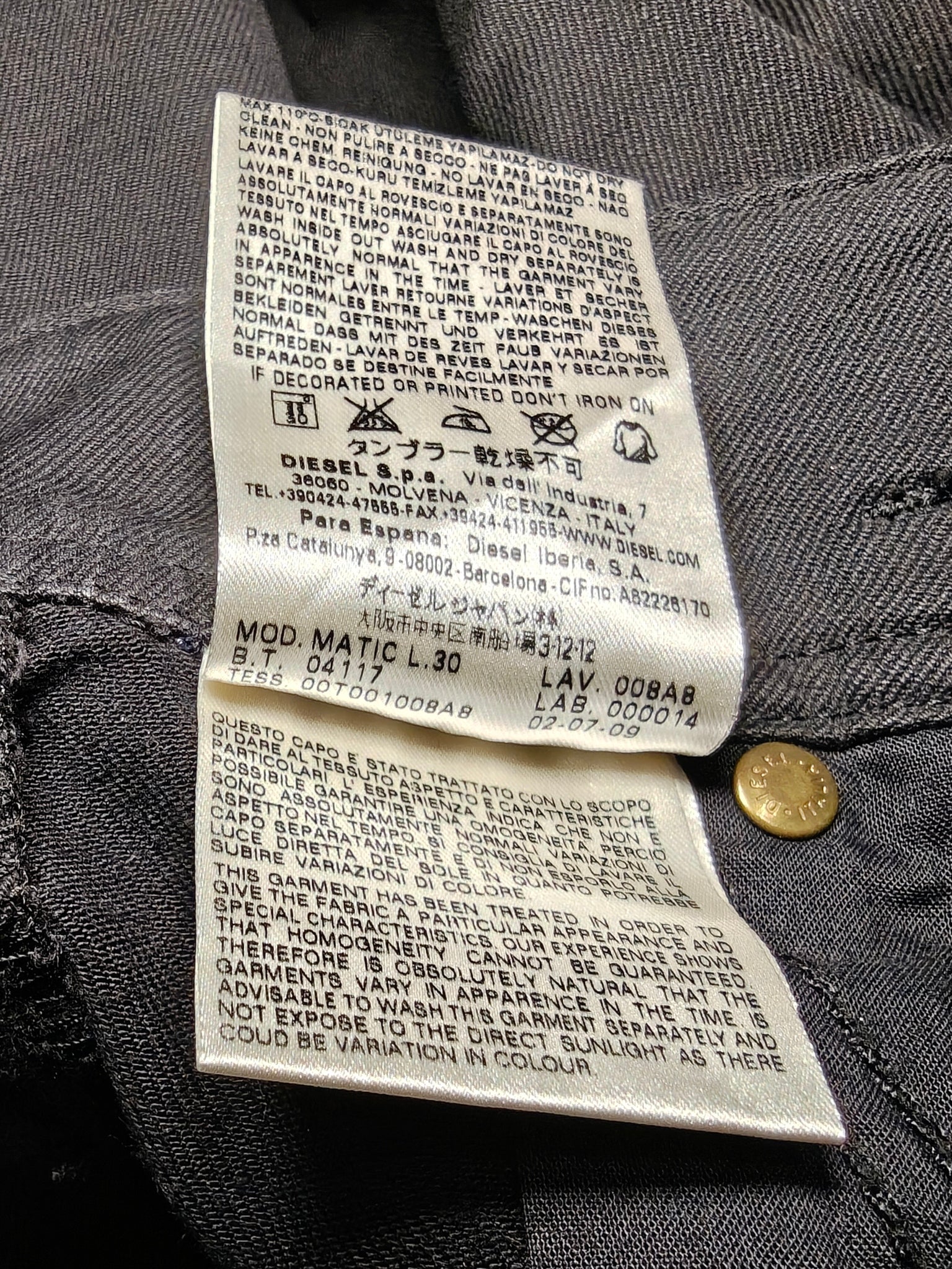 Women Diesel Matic Black Skinny W26 L30 (EU 36/S) Jeans