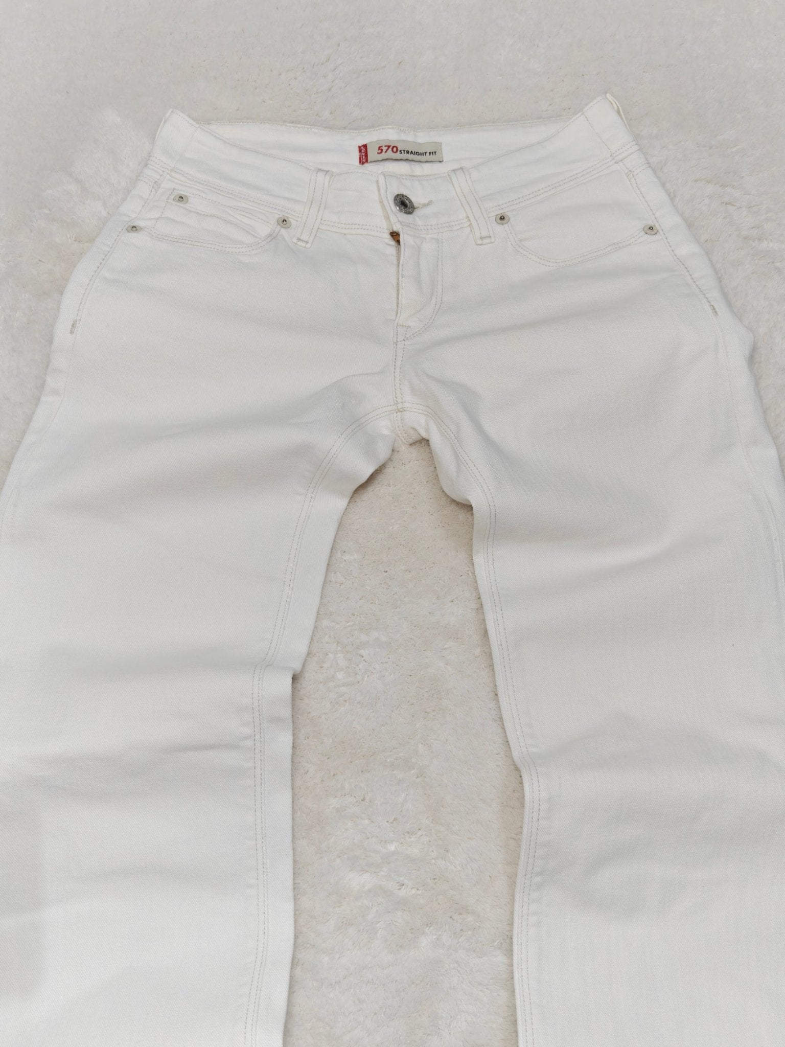 Women Levi's 570 White Straight W26 L34 (EU 36/S) Jeans