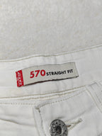 Women Levi's 570 White Straight W26 L34 (EU 36/S) Jeans