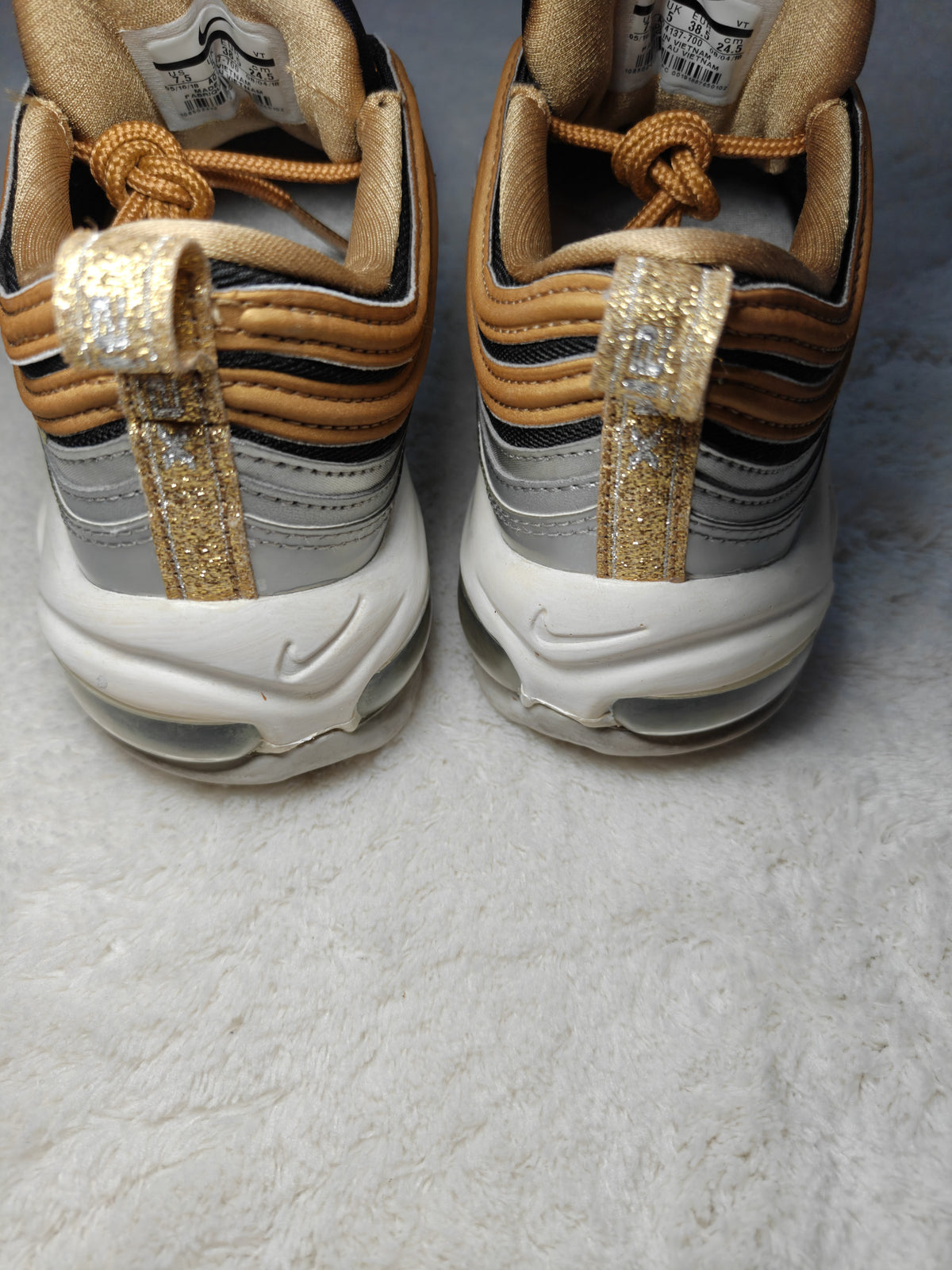 Women Nike Air Max 97 SE Metallic Gold Silver Black EU 38.5 Sneakers
